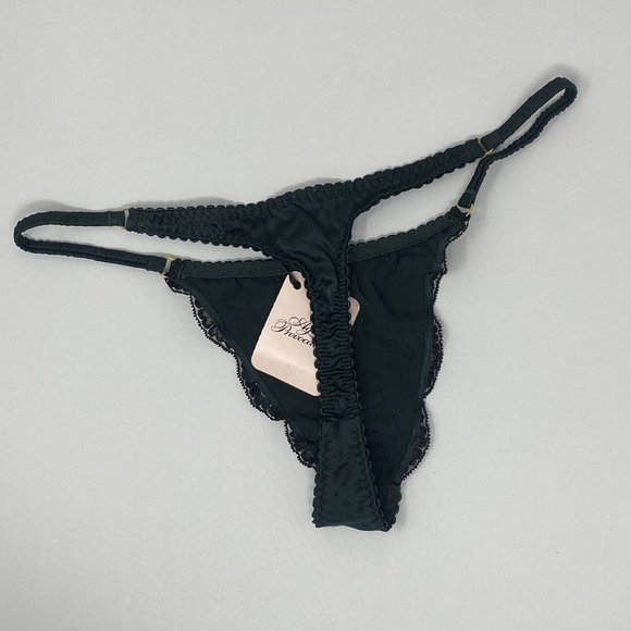 Agent Provocateur Molly Dark Green Silk Thong AP3 Medium NWT - Picture 6 of 8